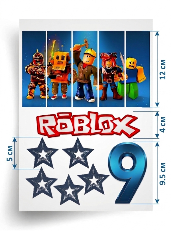 Макет "Roblox" для пищевой печати А4