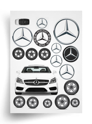 Макет "Mercedes-Benz стиль" для пищевой печати А4