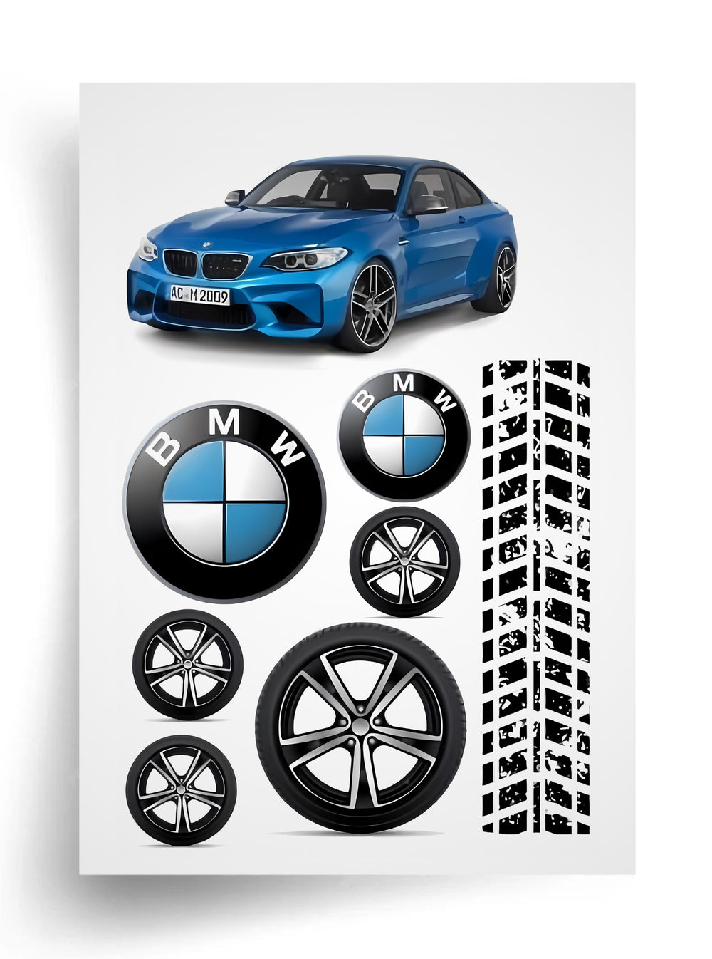 Макет "BMW стиль" для пищевой печати А4