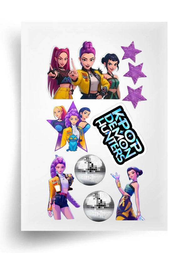 Макет "K-Pop Demon Hunters - Stars &amp; Disco Edition" для харчового друку А4