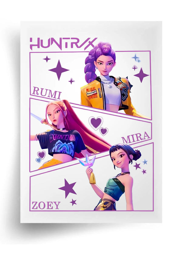 Макет "K-Pop Demon Hunters - Heroes Edition" для харчового друку А4