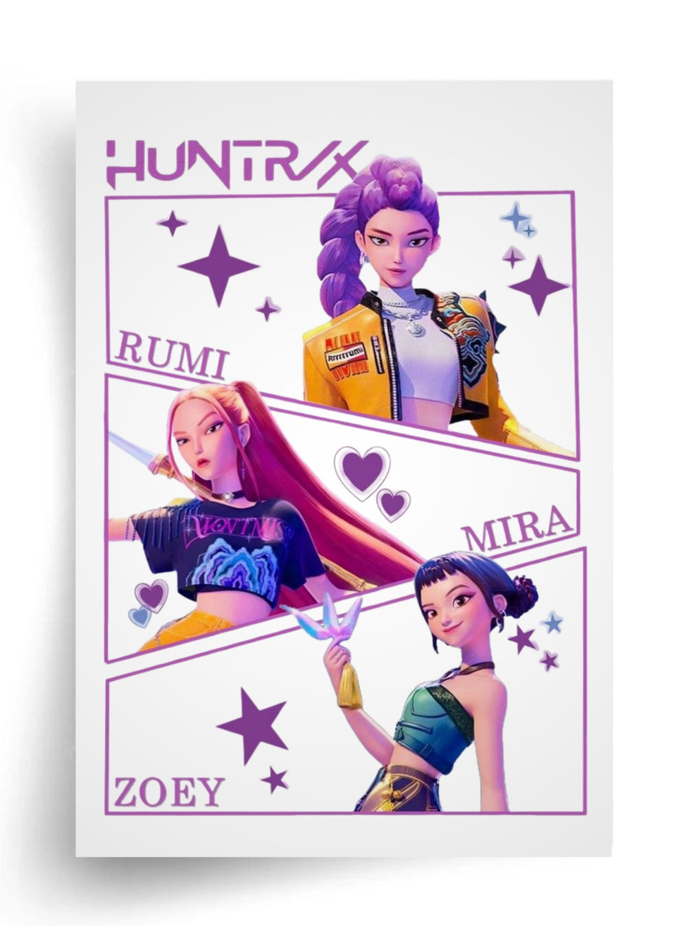 Макет “K-Pop Demon Hunters — Heroes Edition” для пищевой печати А4