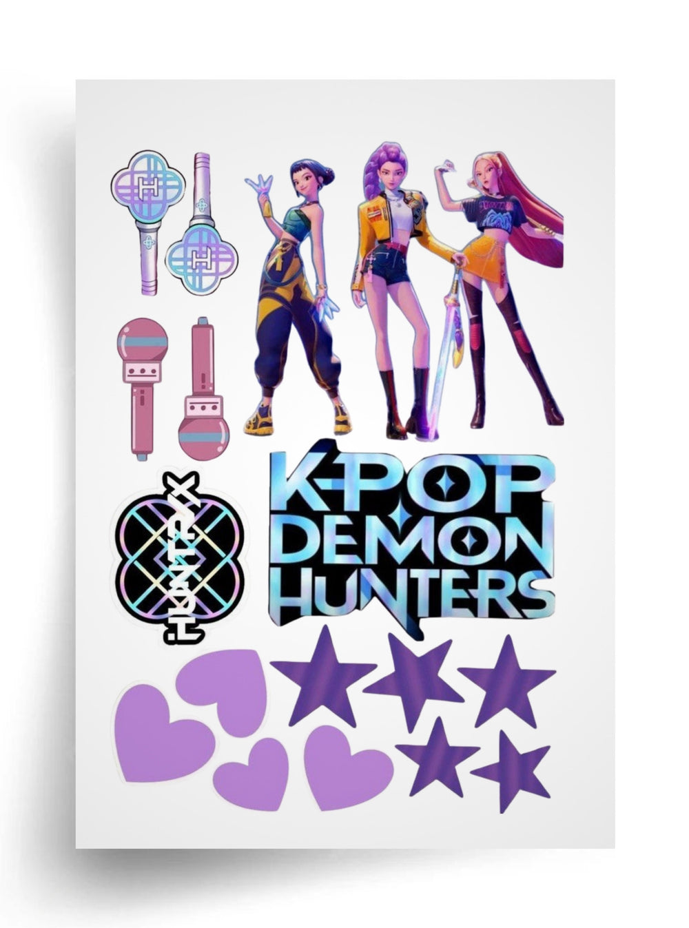 Макет “K-Pop Demon Hunters — Love & Music Edition” для пищевой печати А4