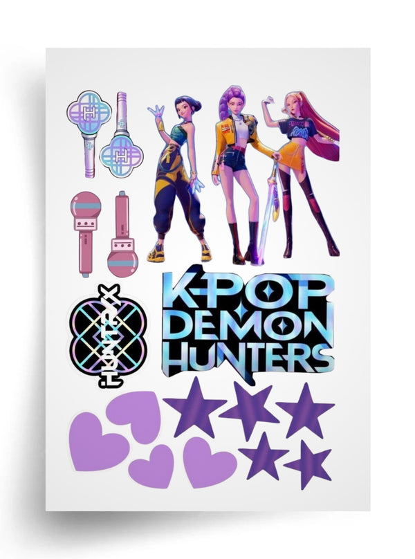 Макет “K-Pop Demon Hunters — Love & Music Edition” для пищевой печати А4