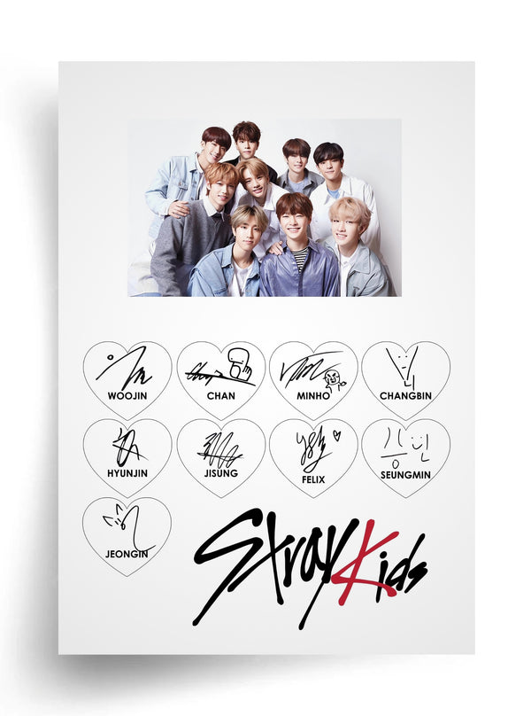 Макет "Stray Kids — автографы" для пищевой печати А4