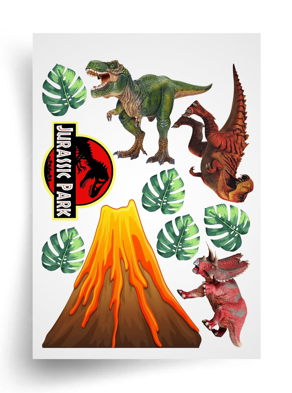 Макет "Динозавры — Jurassic Party" для пищевой печати А4
