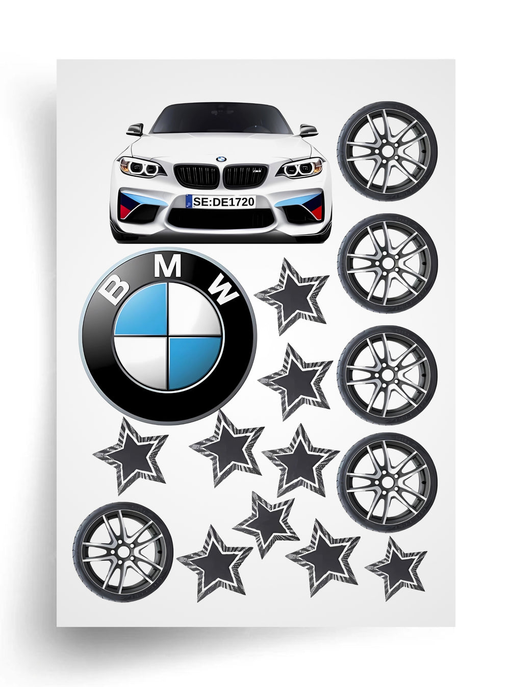 Макет "BMW и звезды" для пищевой печати А4