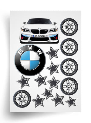 Макет "BMW и звезды" для пищевой печати А4