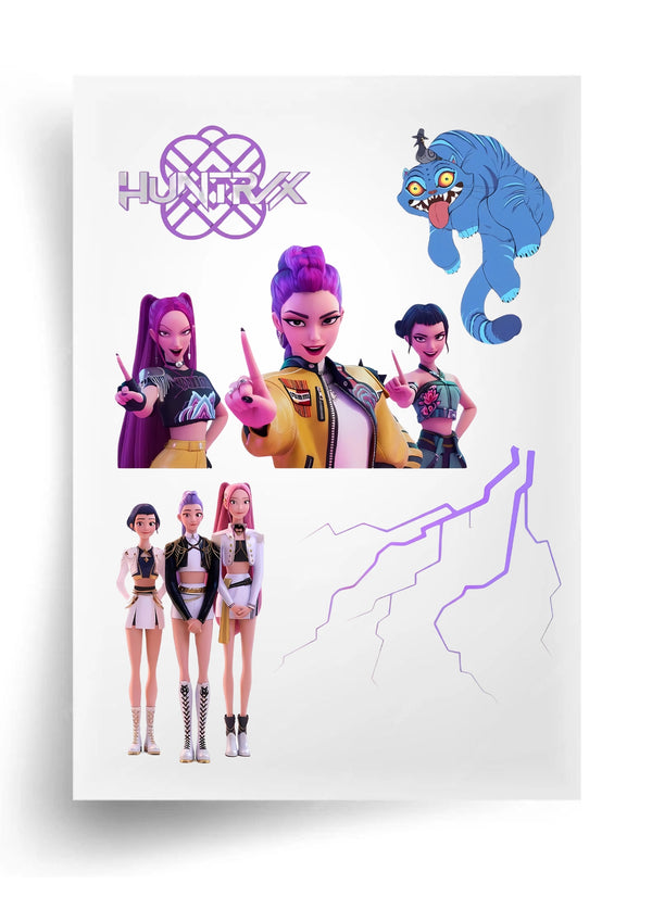 Макет "Huntrix" для пищевой печати А4