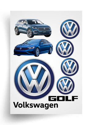 Макет "Volkswagen GOLF" для пищевой печати А4
